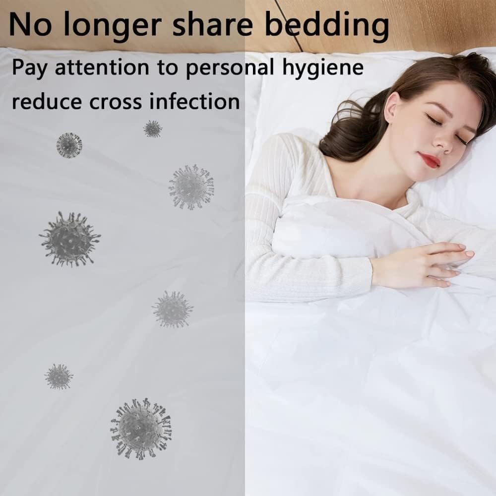 Disposable Bed Sheet - Non-woven Material, 160x230cm Quilt Cover, 180x230cm Bed Sheet, 2x50x80cm Pillowcases, White, Single-use Travel Bedding