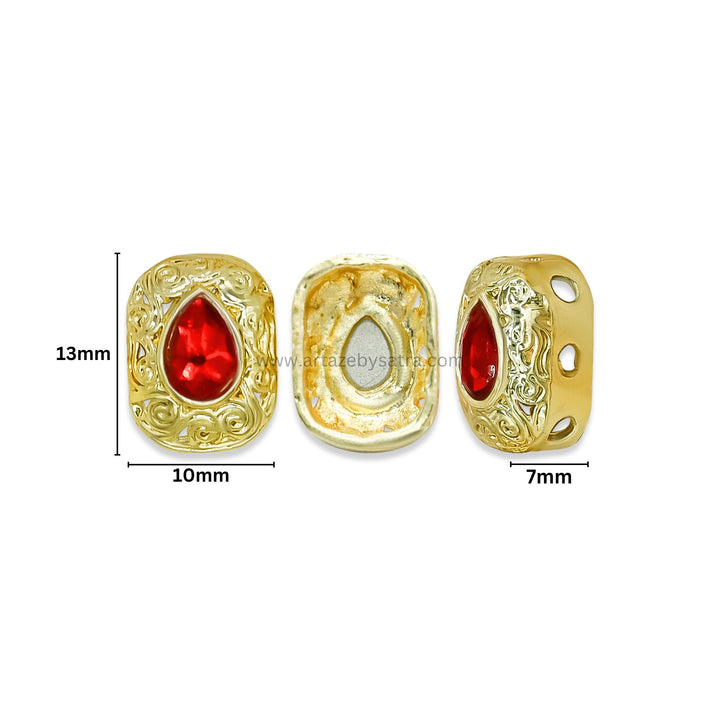 Meenakari Kundan Beads | Size : 13mm | Qty : 12pcs | MK35