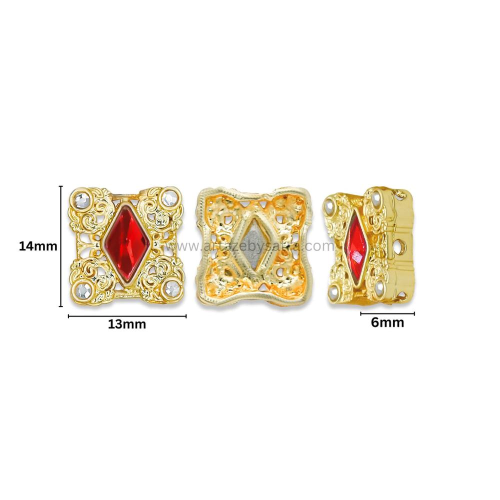 Meenakari Kundan Beads | Size : 14mm | Qty : 12pcs | MK36
