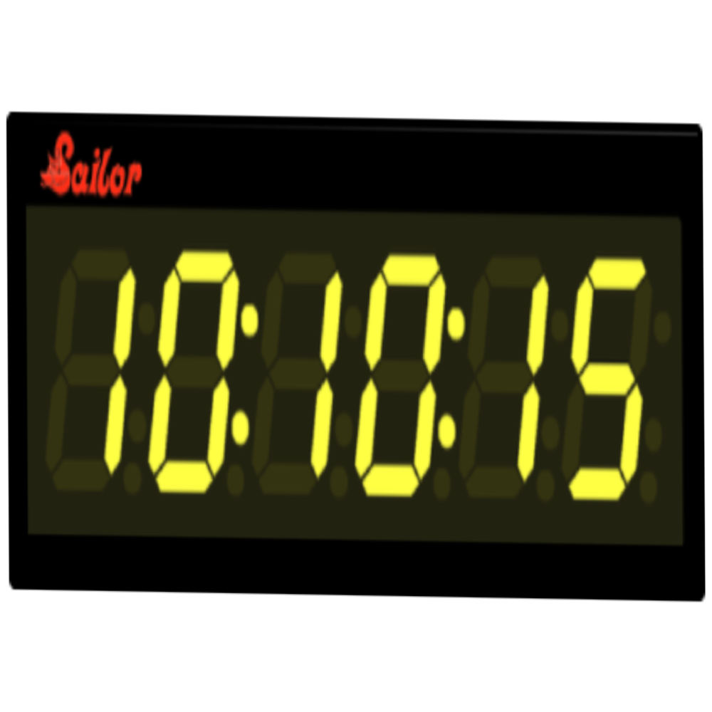 Digital Clock (Yellow Color) - Polished Acrylic, 16" X 6" Inch, Rectangle Shape, Black Band | High-quality Digital Display, Wall Mounted, 6-12 Months Warranty
