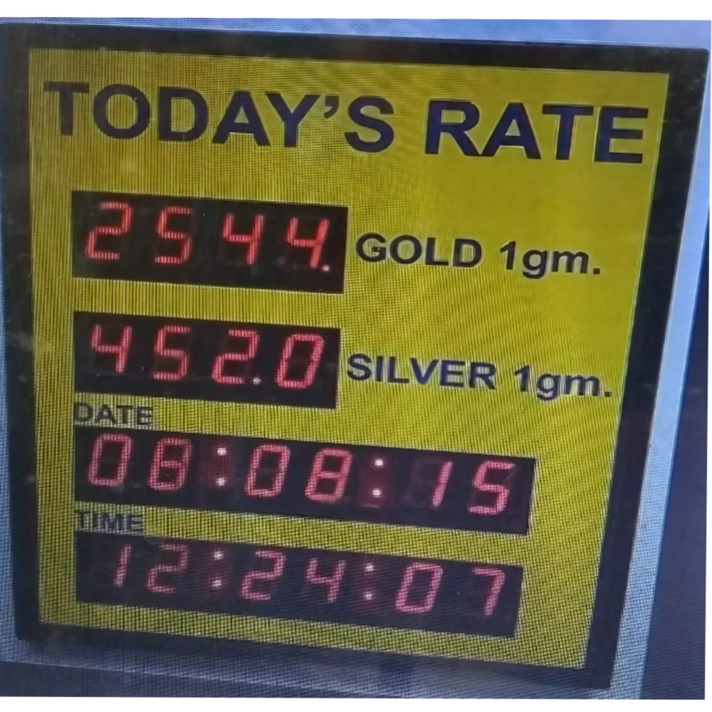 Gold Rate Display (Yellow Color) - Heavy Metal Cabinet, Various Sizes - Ip65 Protection, Manual Control, 400 Pixel Full-color Visibility