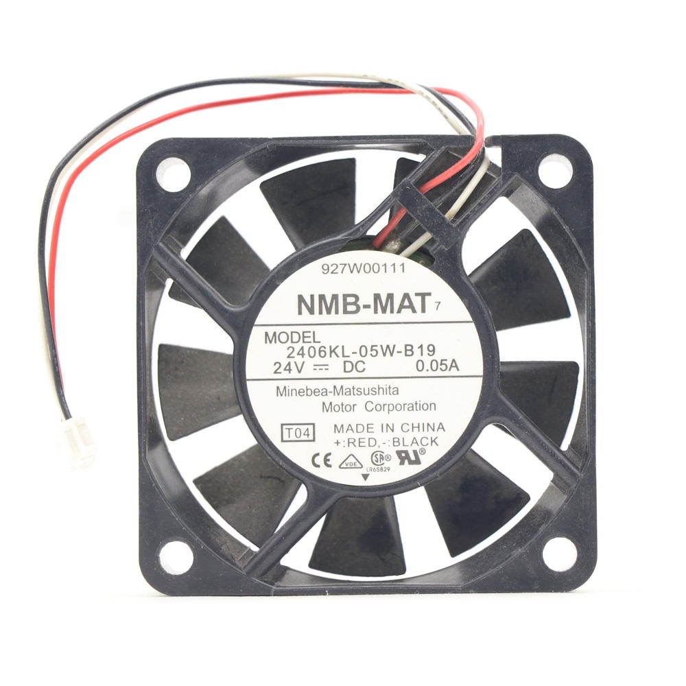 NMB 2406KL-05W-B19-T04 60*60*15mm 24V DC 1.2W 1800RPM 0.05A Ball Bearing Cabinet Axial Cooling Fan