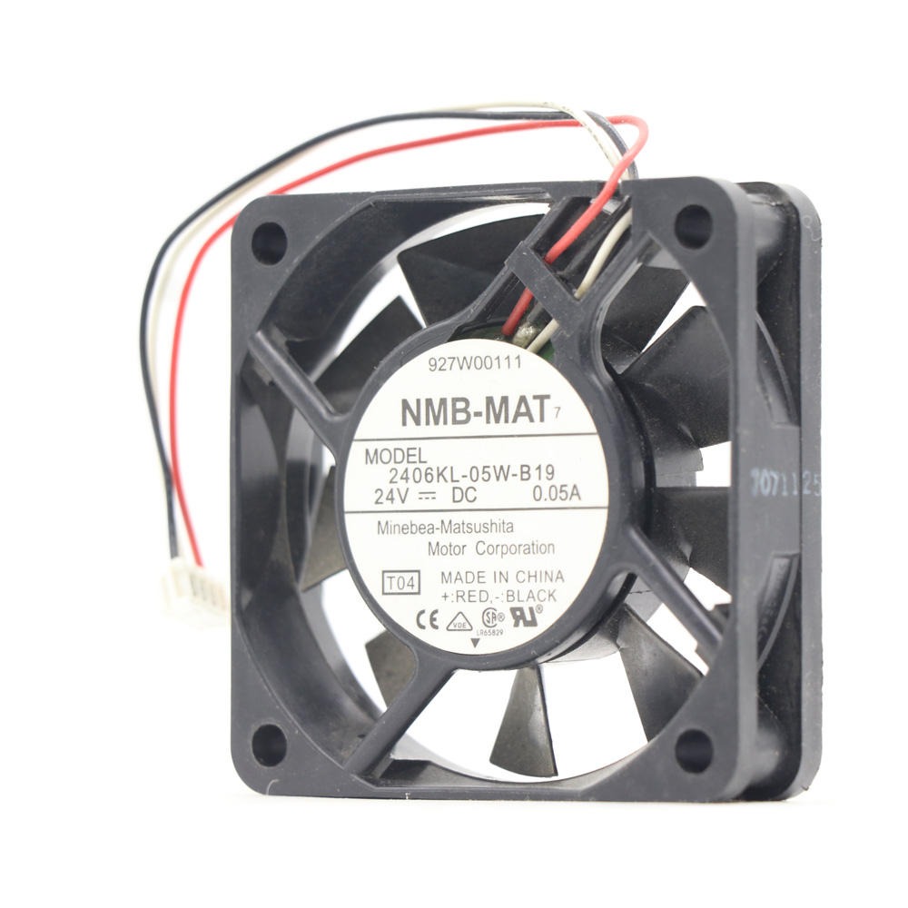 NMB 2406KL-05W-B19-T04 60*60*15mm 24V DC 1.2W 1800RPM 0.05A Ball Bearing Cabinet Axial Cooling Fan