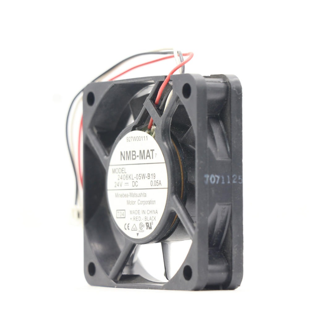 NMB 2406KL-05W-B19-T04 60*60*15mm 24V DC 1.2W 1800RPM 0.05A Ball Bearing Cabinet Axial Cooling Fan