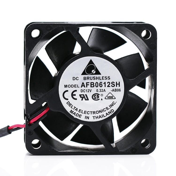 High Quality 12 Volt Delta Dc Fan 60x60x25mm Low Speed 6000rpm 2pin Replace Delta Afb0612sh For Radiator Fan - Color: Black
