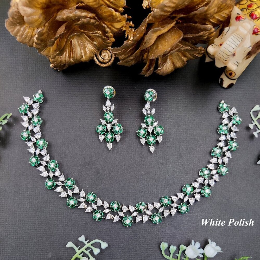 Trendy Shiny AD Necklace Set