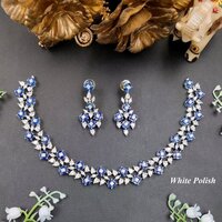 Trendy Shiny AD Necklace Set
