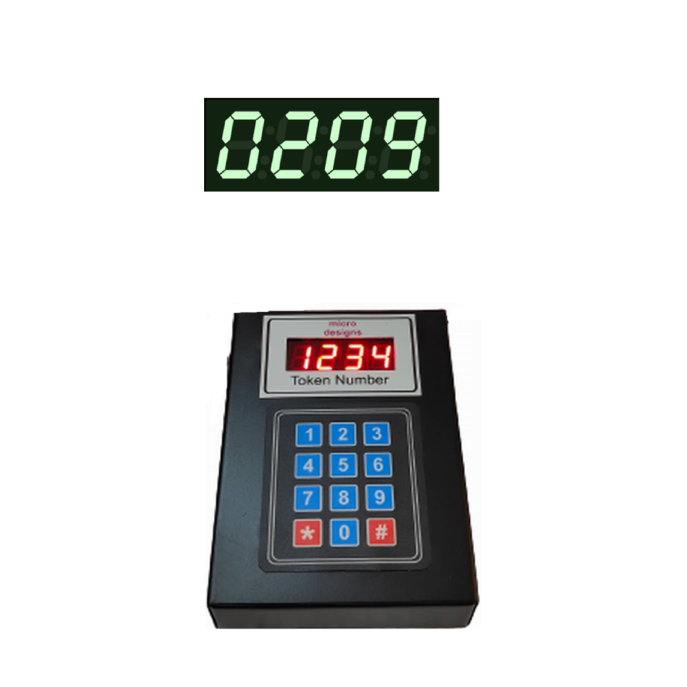 Green Color Token Number Display - Size: Various Available