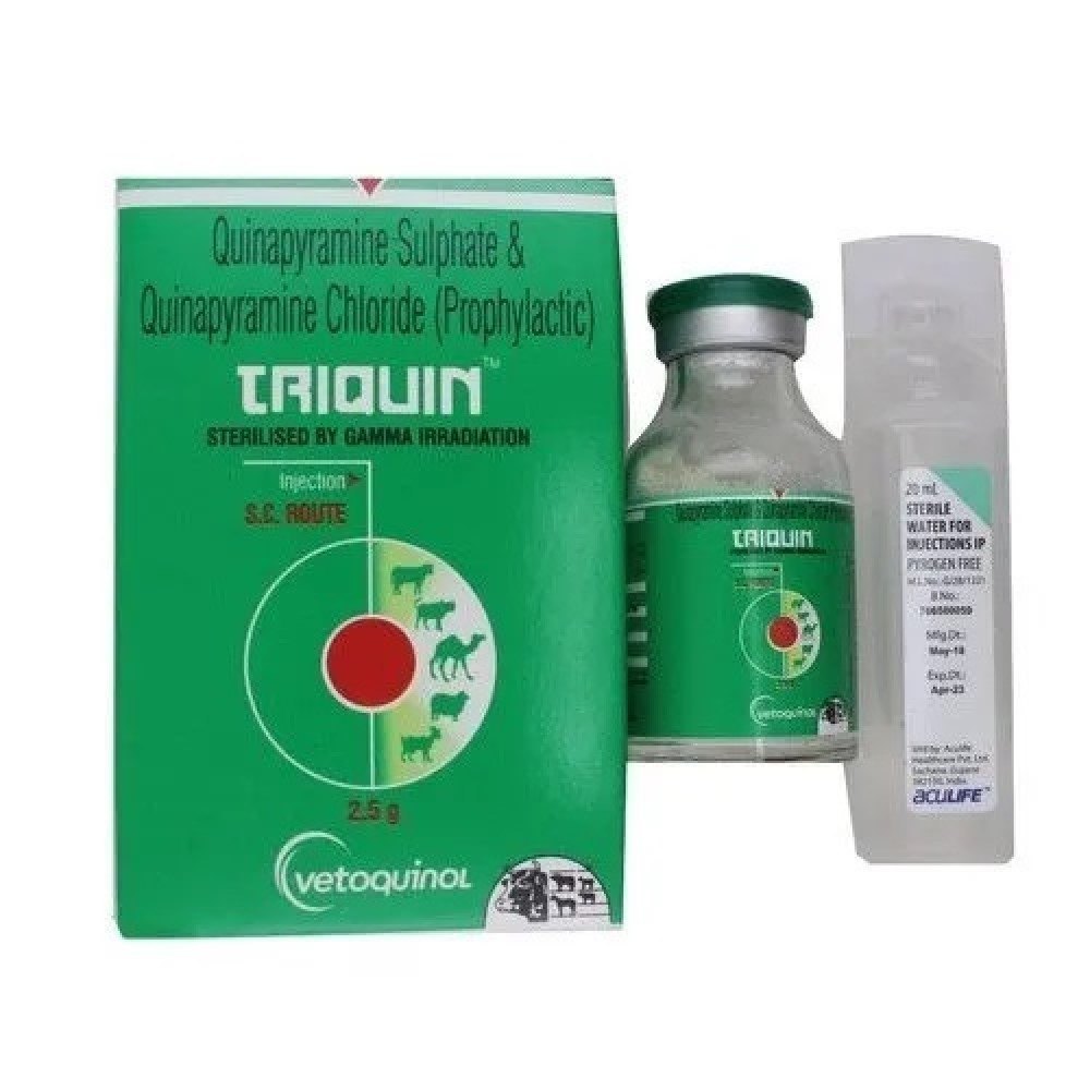 TRIQUIN 2.5g Quinapyramine+Quinapyramine chloride Injection