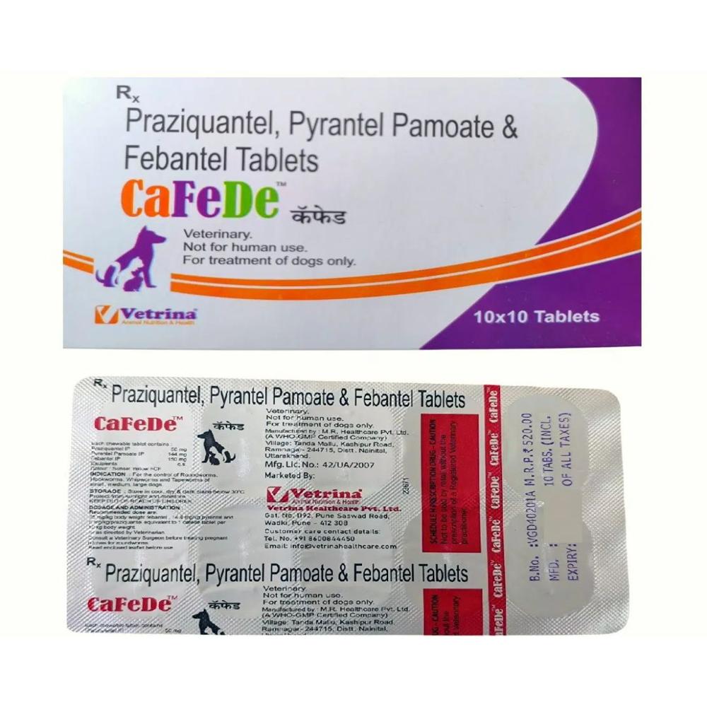 Cafede Praziquantel, pyrantel pamoate Tablet & febantel