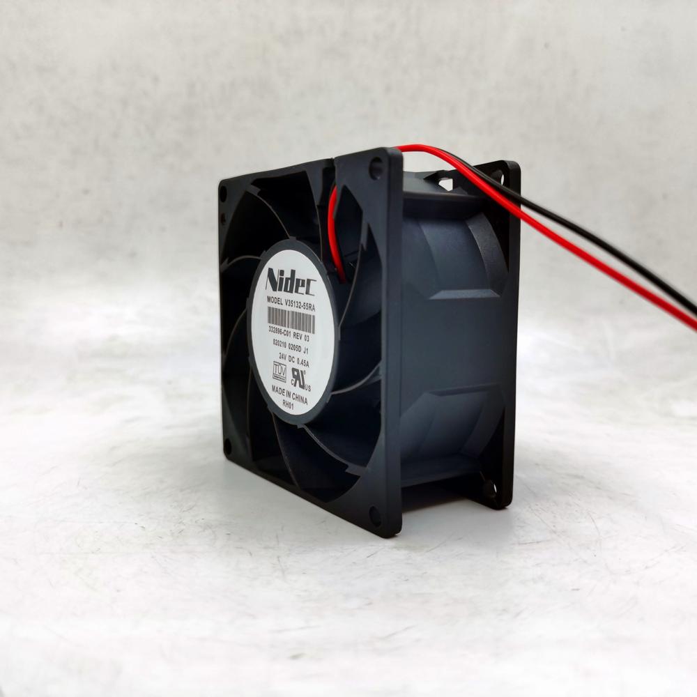 NIDEC V35132-16F V35132-55RA 80X80X38mm 8038 24V DC 8CM Wire Leads Gale Volume Server Inverter Axial Cooling Fan