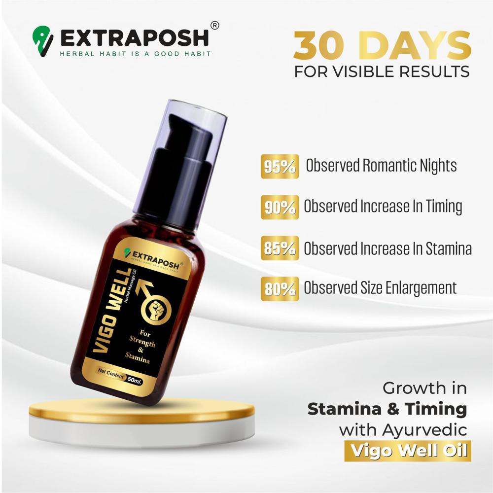 Vigo Well Oil - Natural Oil for Adult Men | Enhanced Sexual Strength, Improves Blood Circulation, Daily Dosage of Thrice