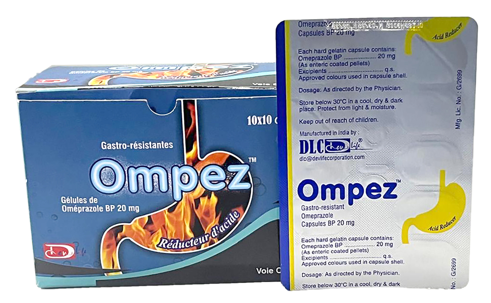 Omeprazole Capsules - 20mg Hard Gelatin Capsules, Oral Administration | Treats Acid Reflux, Gastric Ulcers & Gerd, Blister Pack