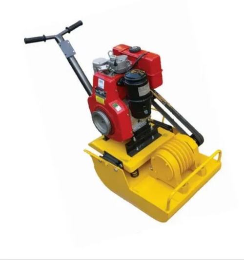 Soil Compactor - 18"x12"x10" Plate Size, 850kg Impact Force, 50-ft/min Travel Speed, Manual Control, 6-month Warranty, Yellow Finish