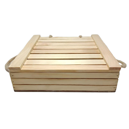 With Rope Pine Wood Box
