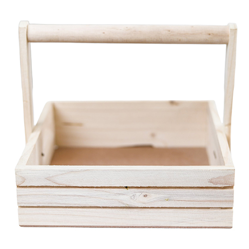 Pinewood Basket with Handle