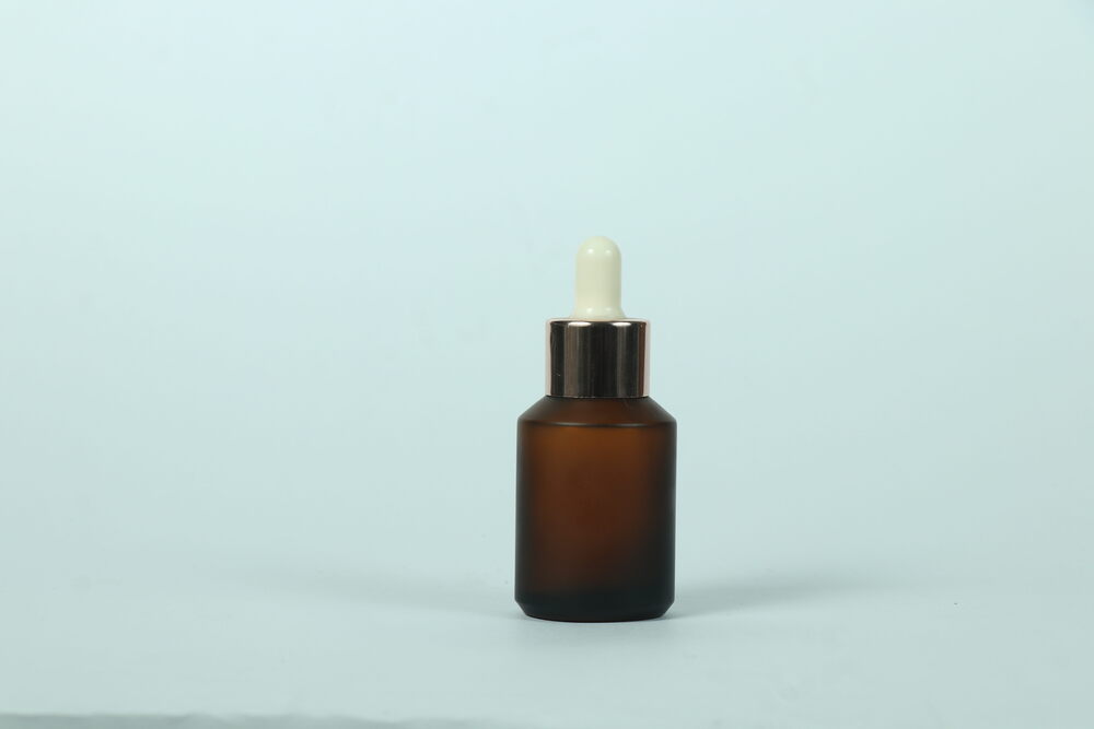30ml Slant Amber Frosted Bottle - Material: Glass