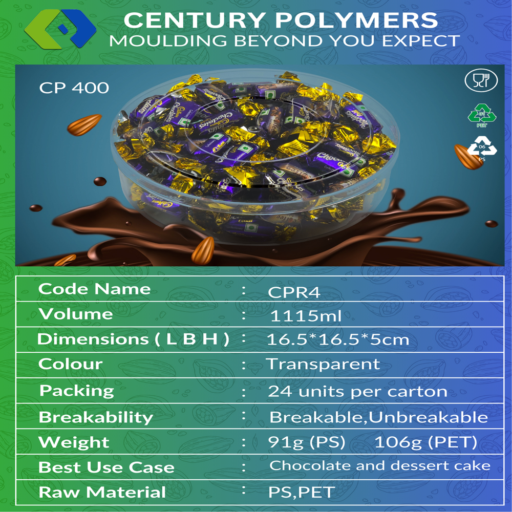 Cp 400 Storage Container (Cpr4) - Color: Transparent