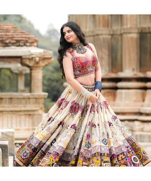 Heavy Butter Silk With Real Mirror Navratri Lehenga Choli