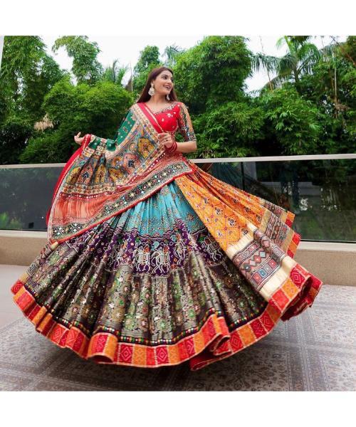 Heavy Butter Silk With Real Mirror Navratri Lehenga Choli