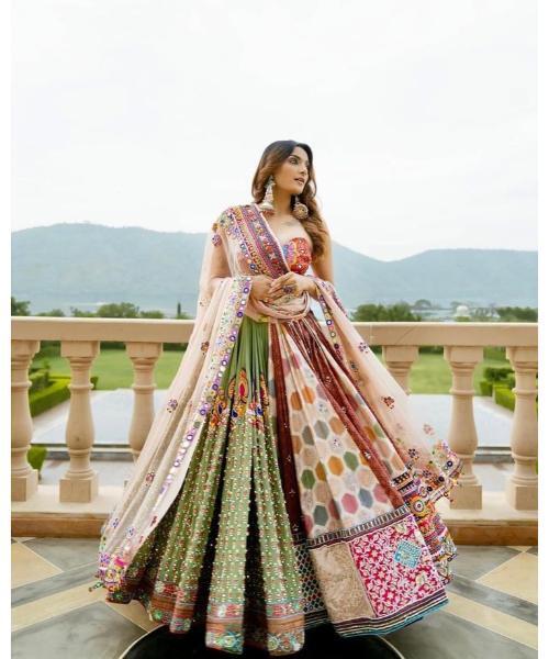 Heavy Butter Silk With Real Mirror Navratri Lehenga Choli