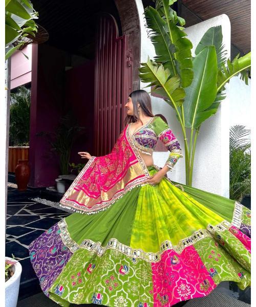 Lehenga cholo Real Mirror Work For Garba Night