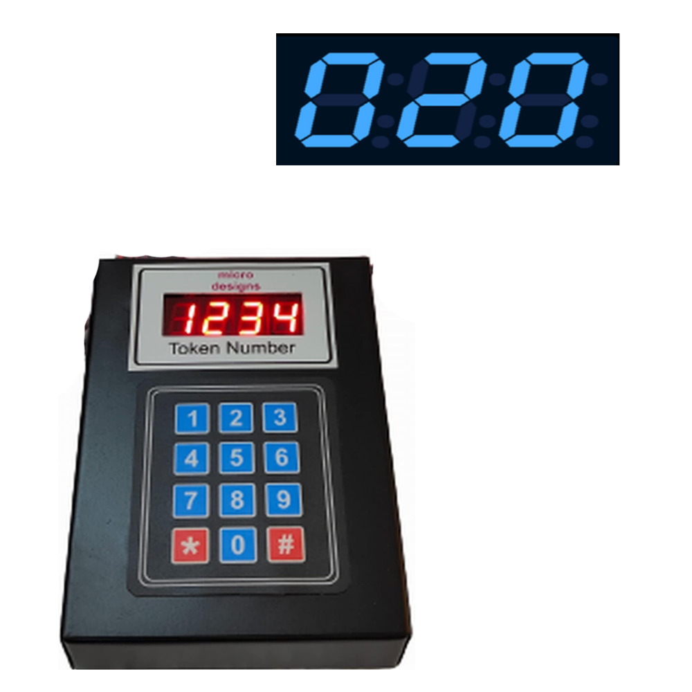 Blue Color Token Number Display Digital Clock - Features: High Quality