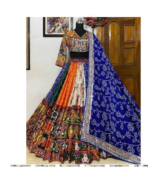 Pure Cotton Gamthi Kodi Work Navratri Special Chaniya Choli