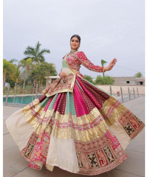 Pure Cotton Gamthi Kodi Work Navratri Special Chaniya Choli - Lehenga Length: 40 Inch, Waist: 42 Inch, Choli Length: 15 Inch | Intricate Craftsmanship, Perfect For Festive Celebrations