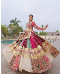 Pure Cotton Gamthi Kodi Work Navratri Special Chaniya Choli