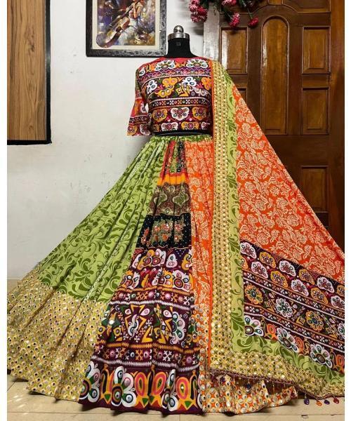 Pure Cotton Gamthi Kodi Work Navratri Special Chaniya Choli