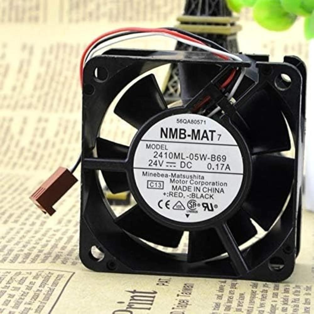 NMB-MAT 2410ML-05W-B69 Axial Fan 24V-0.17A DC Brushless Air Cooling Fan 5300 RPM 60 * 60 * 25mm 3-Wire