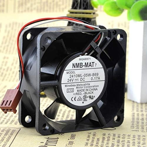 NMB-MAT 2410ML-05W-B69 Axial Fan 24V-0.17A DC Brushless Air Cooling Fan 5300 RPM 60 * 60 * 25mm 3-Wire