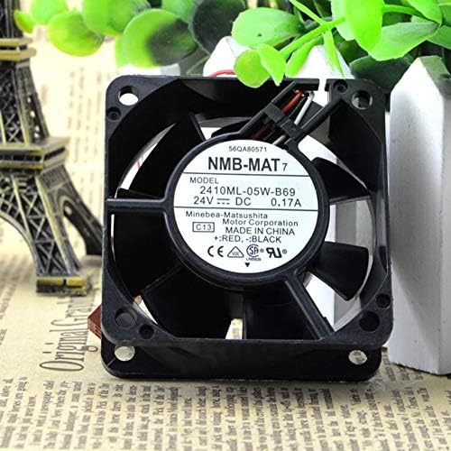 NMB-MAT 2410ML-05W-B69 Axial Fan 24V-0.17A DC Brushless Air Cooling Fan 5300 RPM 60 * 60 * 25mm 3-Wire