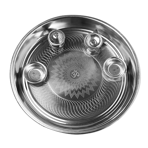 Round Shape Stainless Steel Pooja Thali