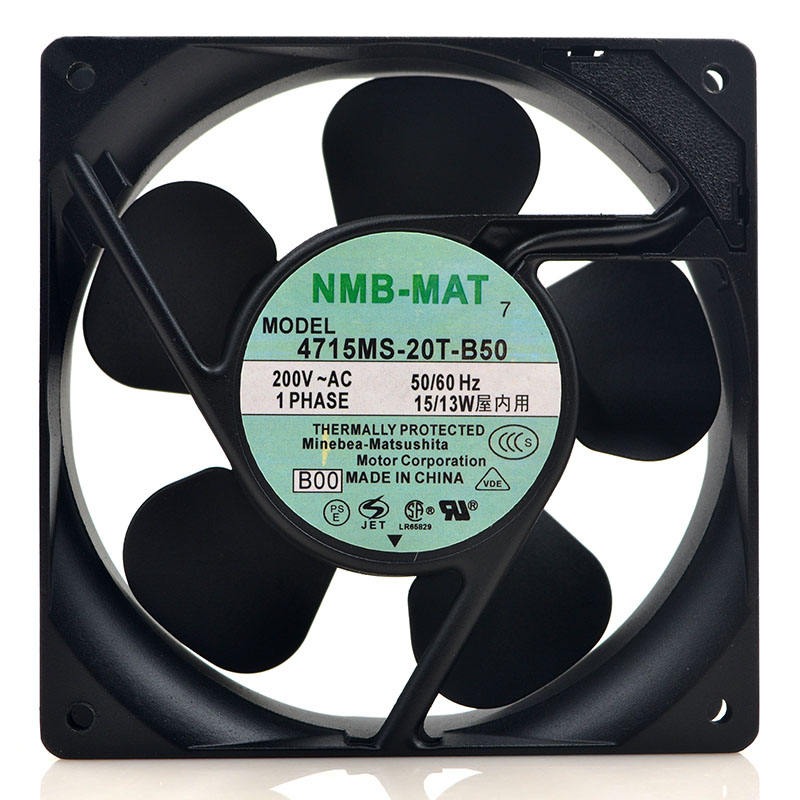 NMB 4715MS-20T-B50 AC200V 15/13W 120*120*38MM 12038 12CM Original Brand-new Double Ball Bearing Cabinet Fan 4715MS-20W-B50