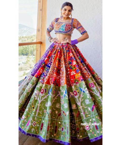 MULTI COLOUR EMBRODERY CHANIYA CHOLI DESIGNER