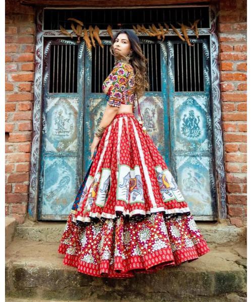 MULTI COLOUR EMBRODERY CHANIYA CHOLI DESIGNER
