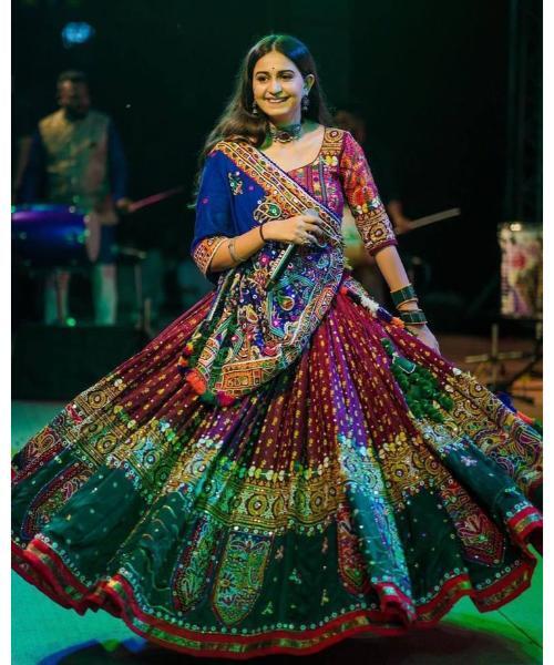 MULTI COLOUR EMBRODERY CHANIYA CHOLI DESIGNER