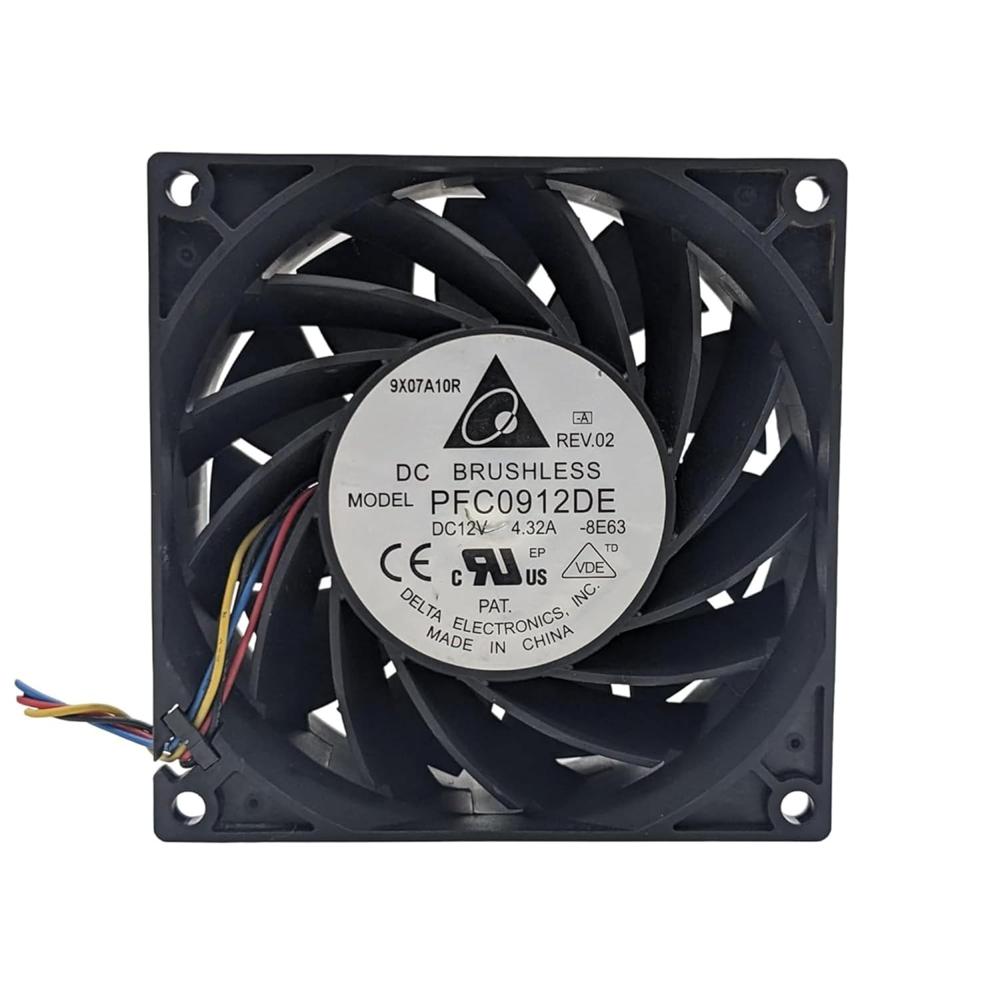 DELTA PFC0912DE Axial Fan 12V-4.32A DC Brushless Air Cooling Fan 8000 RPM 90 * 90 * 38mm 4Wire