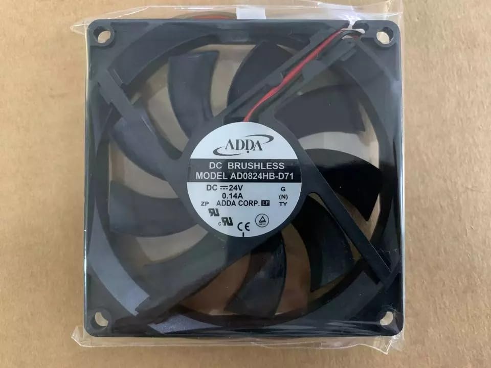 ADDA AD0824HB-D71 Axial Fan 24V-0.14A DC Brushless Air Cooling Fan 3200 RPM 80 * 80 * 15mm 2-Wire