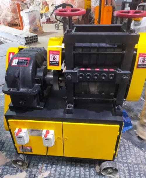 Scrap Straightening Machine Rgx14 - 5.5kw Motor Power, 500-3000mm Straightening Length, 28m/min Working Speed, 4-14mm Cutting Thickness, Manual Control System, Yellow Color, 720kg Weight, 6 Months Warranty