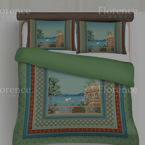 किंग साइज़ राजवाड़ा प्रीमियम ग्लासे कॉटन बेडशीट