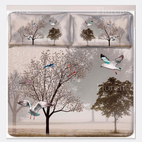 King Size 400 Tc Digi Art Pure Cotton Bedsheet Set
