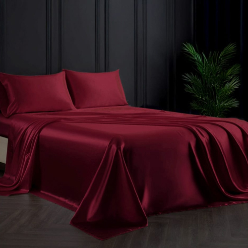 Satin Finish Solid Cotton Bedsheet - Color: Different Available