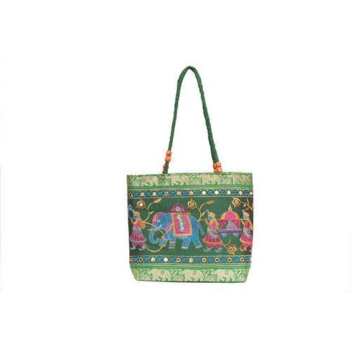 Green Embroidered Shopping Bags