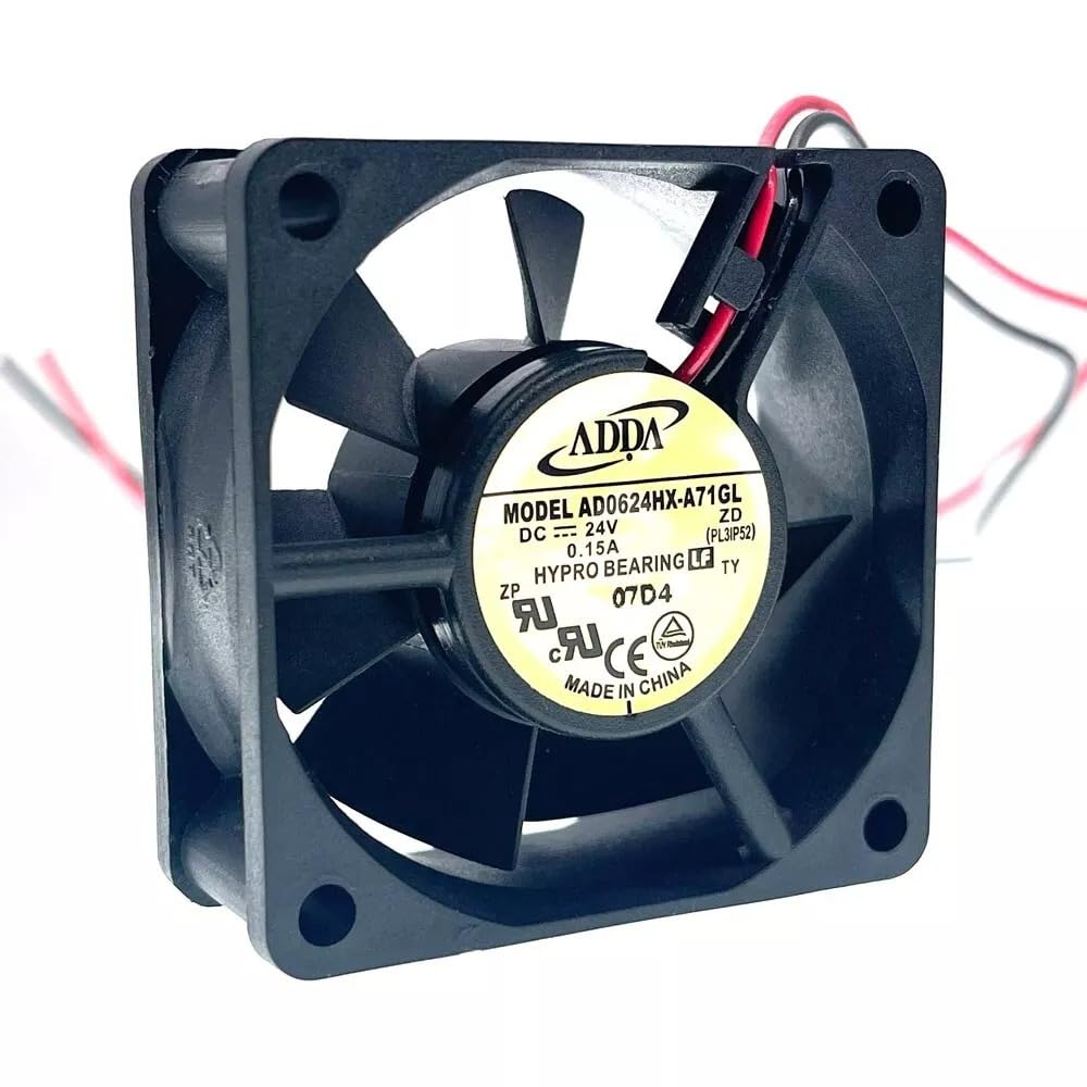 ADDA AD0624HX-A71GL Axial Fan 24V-0.15A DC Brushless Air Cooling Fan 4500 RPM 60 * 60 * 25mm 2Wire