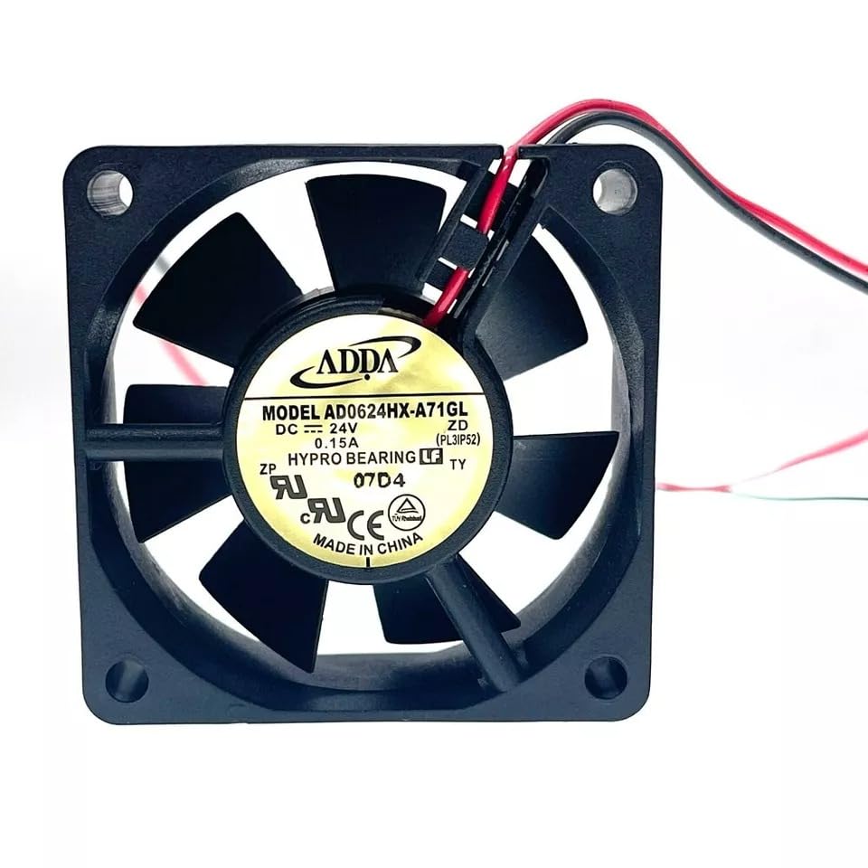 ADDA AD0624HX-A71GL Axial Fan 24V-0.15A DC Brushless Air Cooling Fan 4500 RPM 60 * 60 * 25mm 2Wire