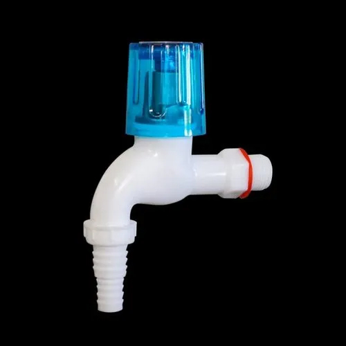 Pvc Nozzle Bib Cock - Color: White And Blue
