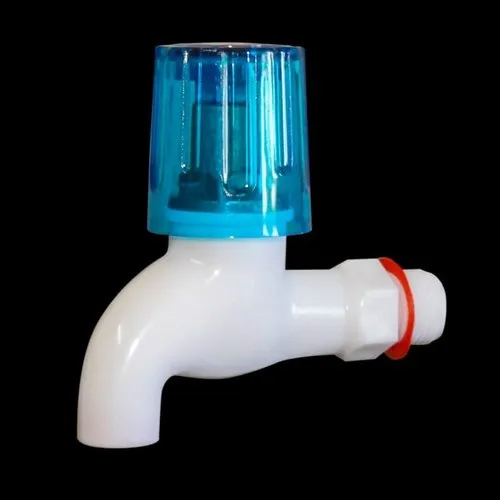 50Mm Short Body Bib Cock - Color: White And Blue